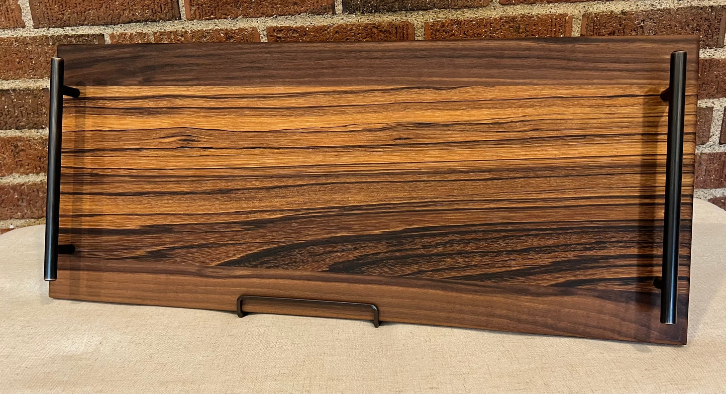 Walnut + Zebrawood Serving Tray