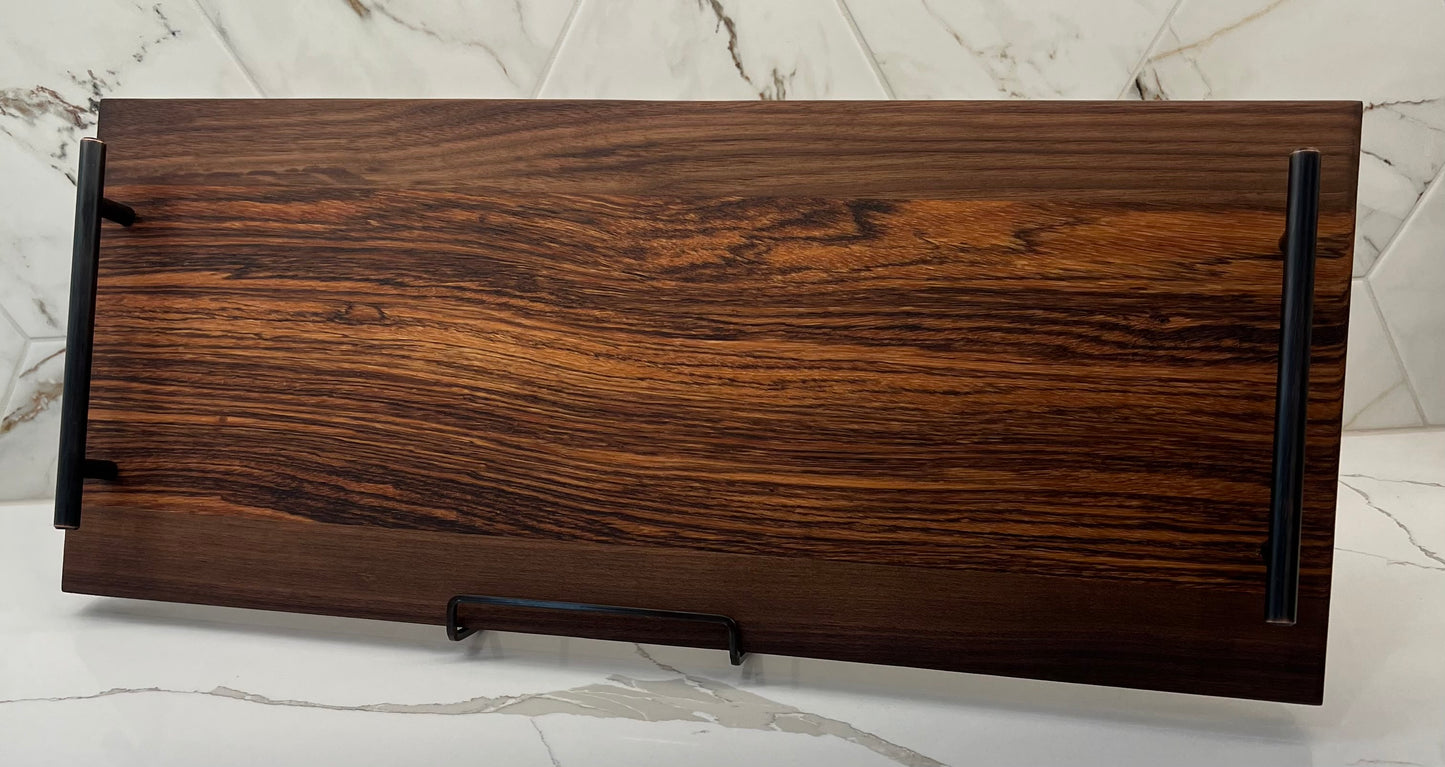 Zebrawood + Walnut Serving Tray