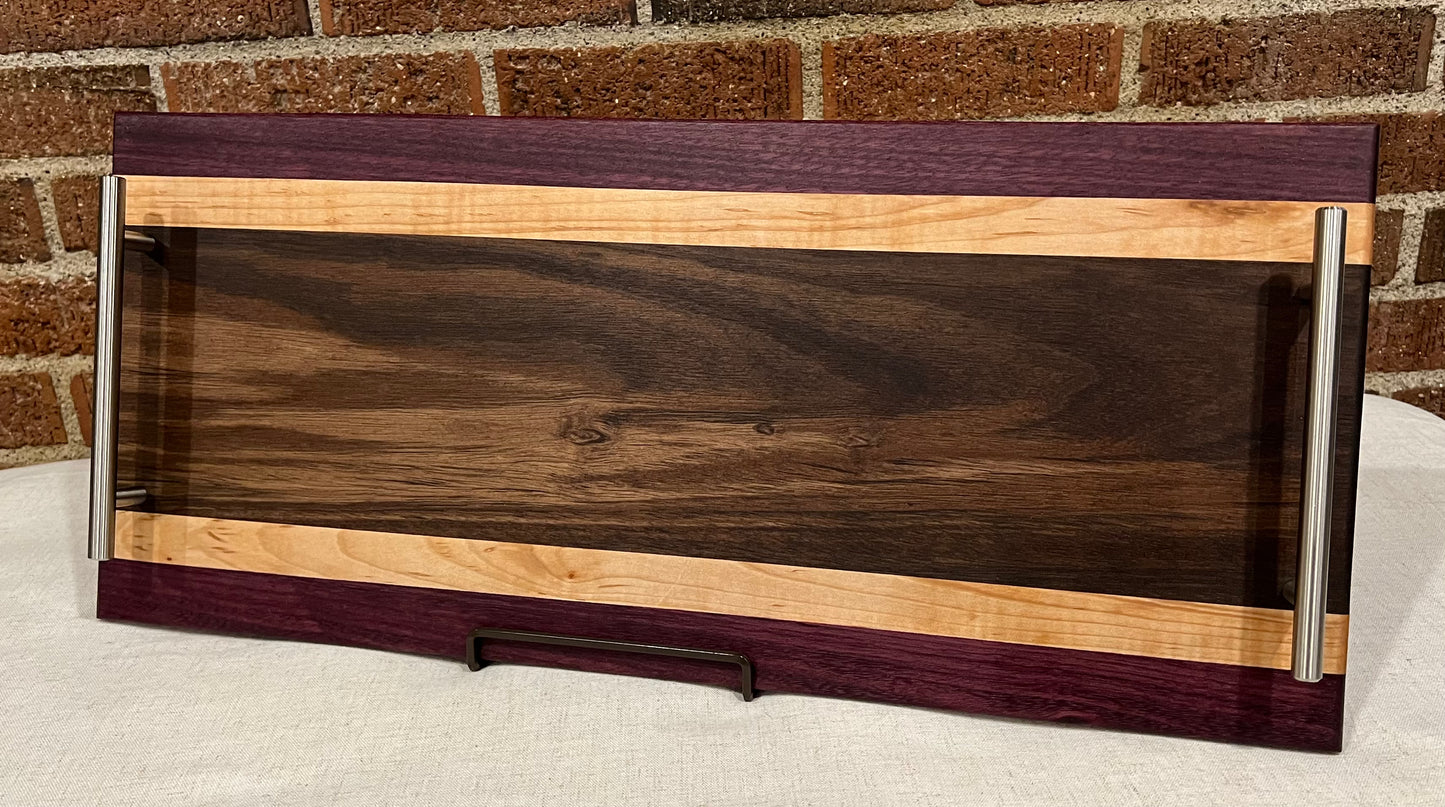 Walnut + Purpleheart + Maple Serving Tray