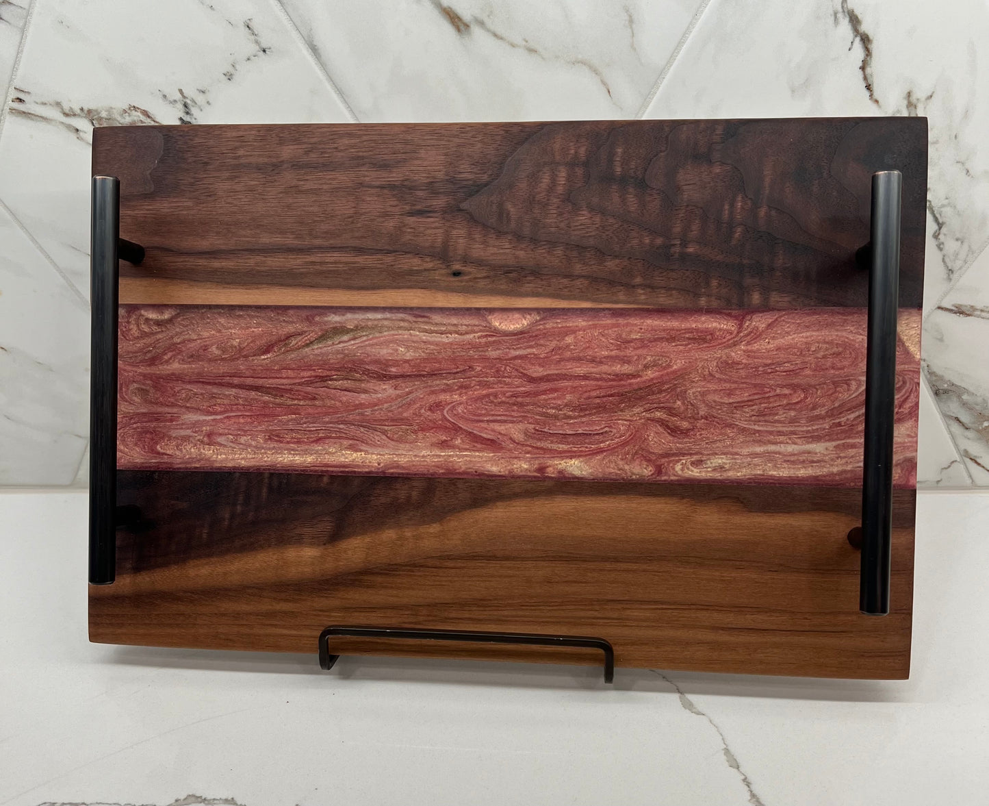 Walnut + Resin Serving Tray