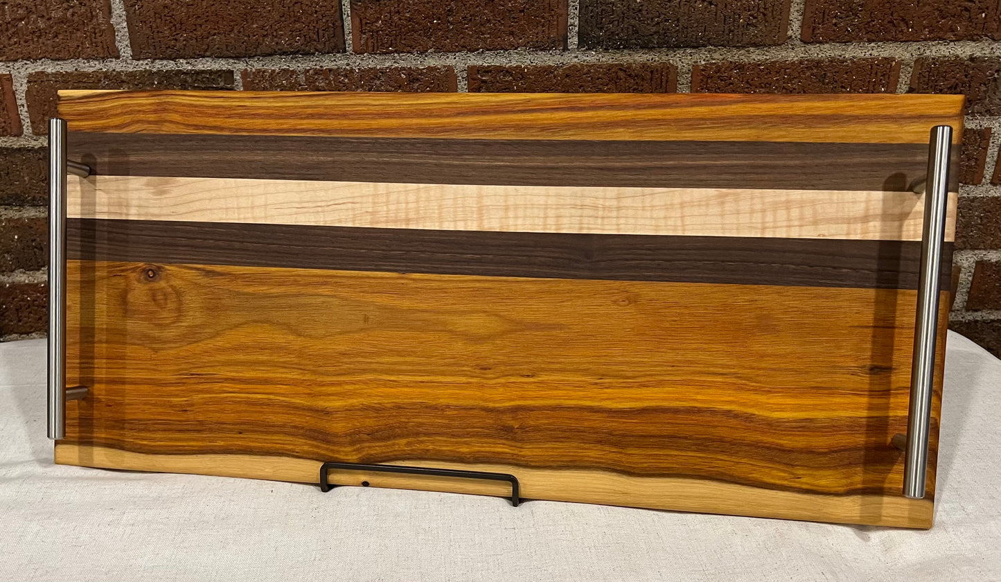 Canarywood + Curly Maple + Walnut Serving Tray