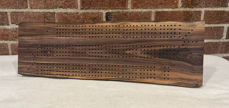 Live Edge Walnut Cribbage Board