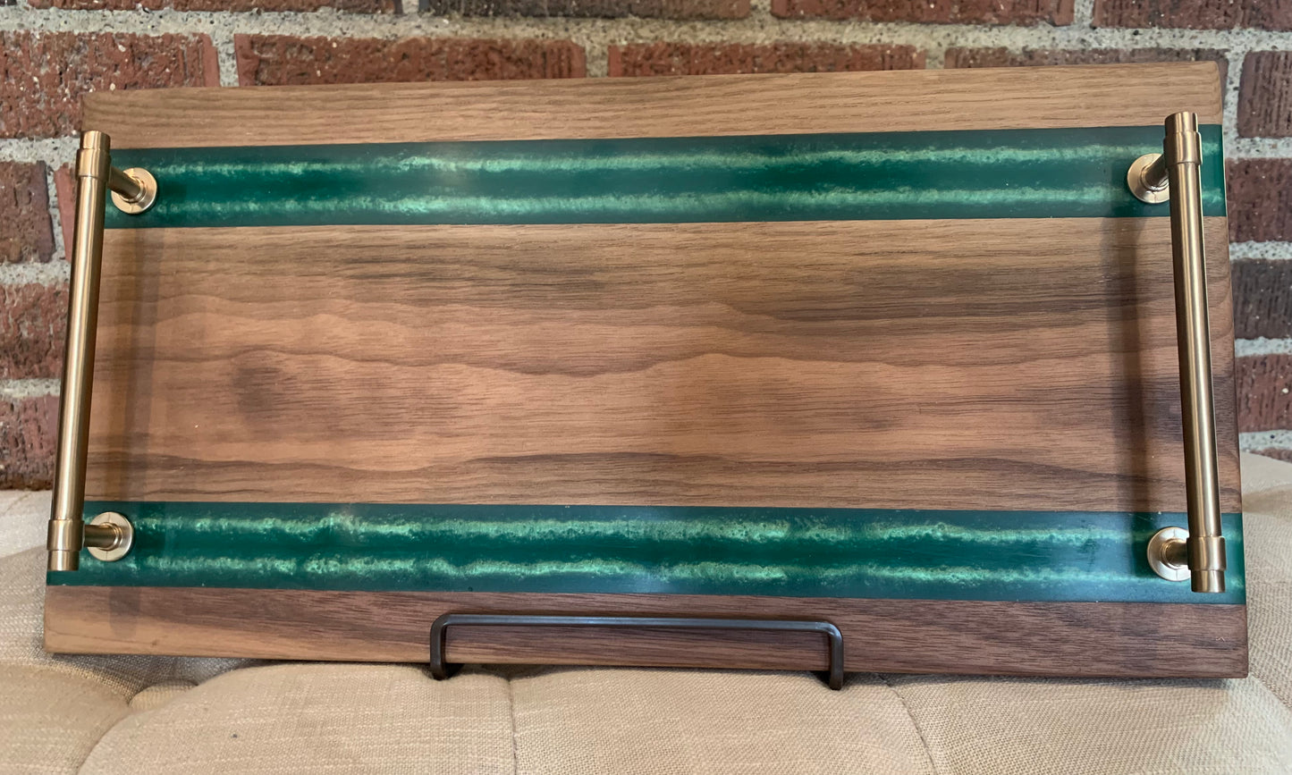 Cherry + Green Resin Serving Tray