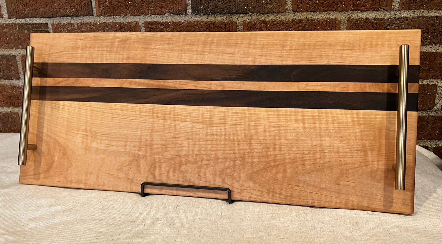 Curly Maple + Walnut Serving Tray
