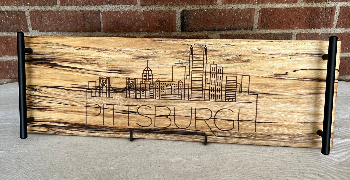 Spalted Hackberry + PGH Skyline Serving Tray