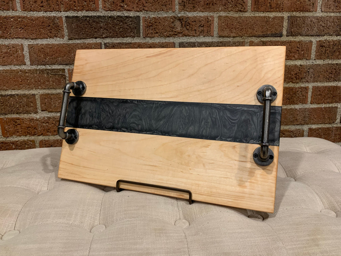 Maple + Black Resin Serving Tray