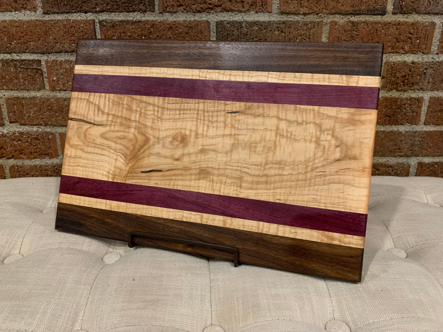 Curly Maple + Purpleheart + Walnut Cutting Board