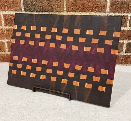 Walnut + Purpleheart + Cherry End Grain Cutting Board