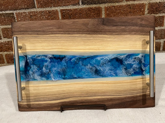 Walnut + Resin Serving Tray