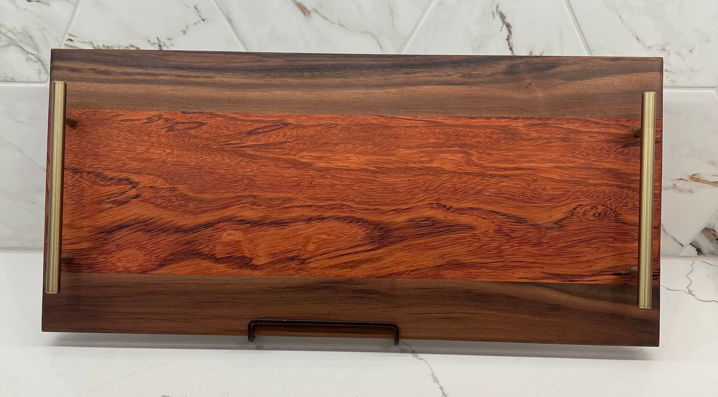 Red Zebrawood + Walnut Serving Tray