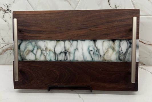 Walnut + Resin Serving Tray