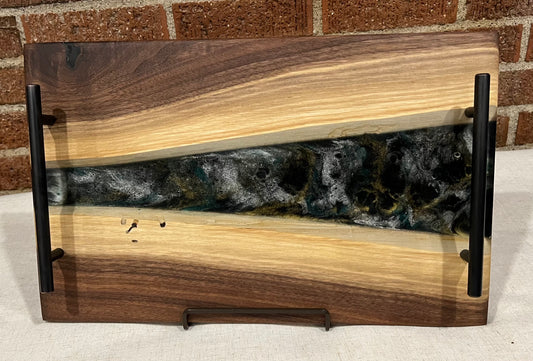 Walnut + Resin Serving Tray