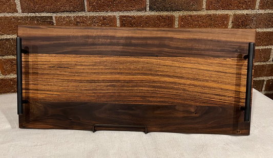 Zebrawood + Walnut Serving Tray