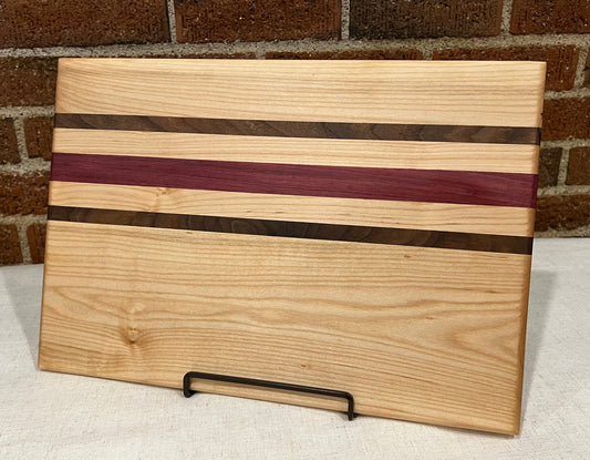 Walnut + Maple + Purpleheart Cutting Board