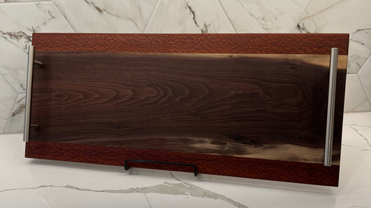 Leopardwood + Walnut Serving Tray