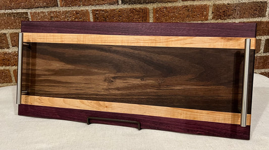 Walnut + Purpleheart + Maple Serving Tray