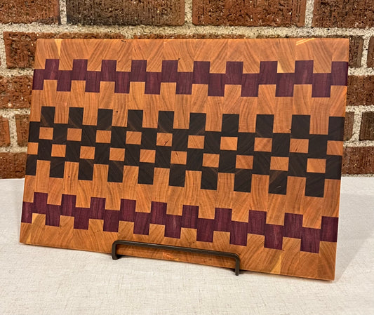 Cherry + Walnut + Purpleheart End Grain Cutting Board