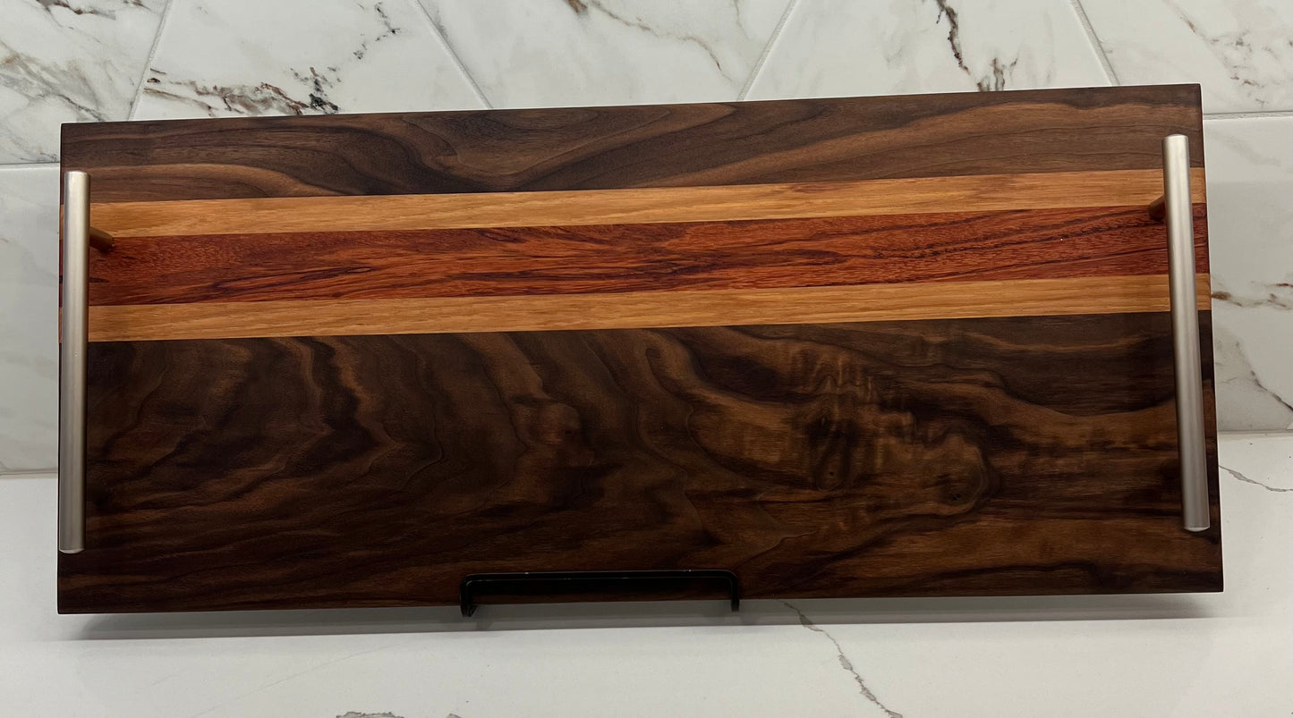 Walnut + Red Zebrawood + Hickory Serving Tray