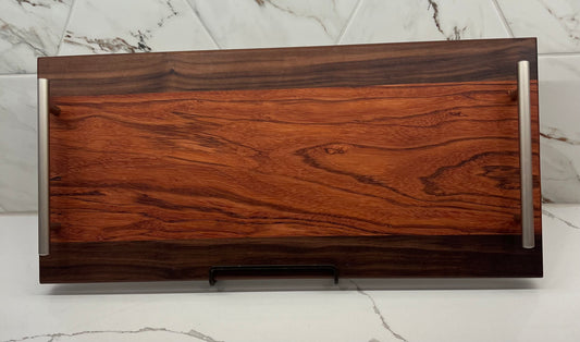 Walnut + Red Zebrawood Serving Tray