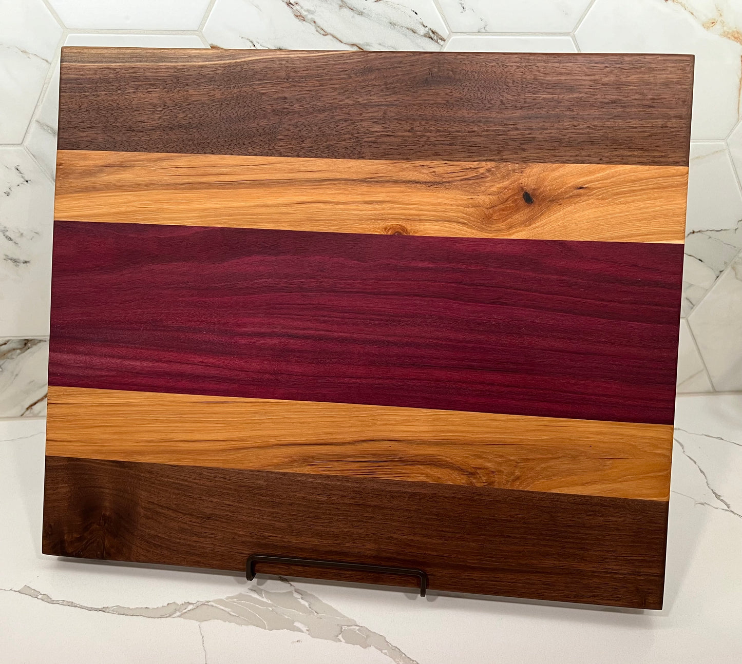 Walnut + Hickory + Purpleheart Cutting Board (LARGE)