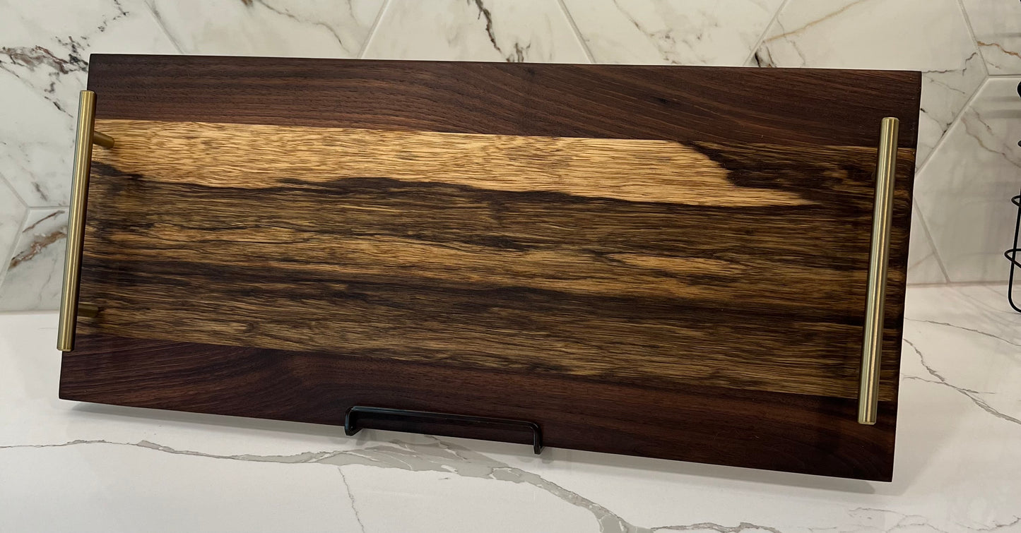 Walnut + Black Limba Serving Tray