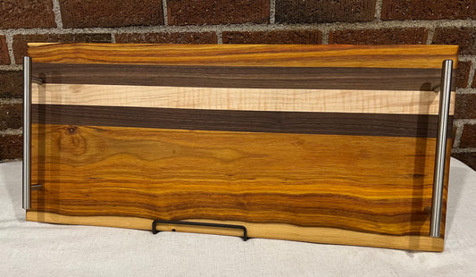 Canarywood + Curly Maple + Walnut Serving Tray