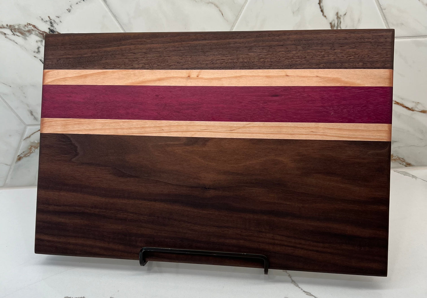 Walnut + Purpleheart + Maple Cutting Board