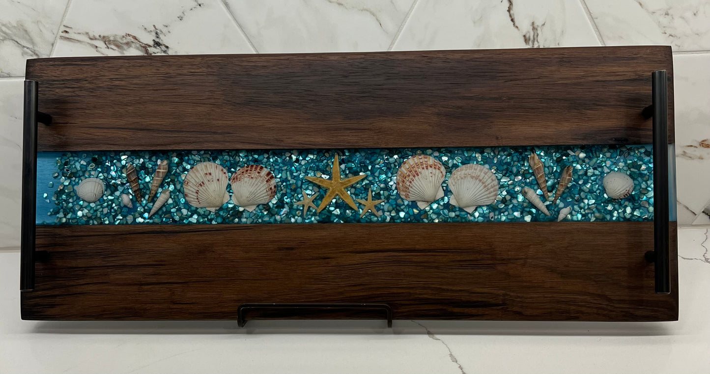 Walnut + Resin Serving Tray