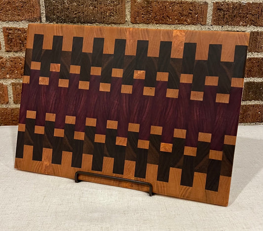 Purpleheart + Walnut + Cherry End Grain Cutting Board