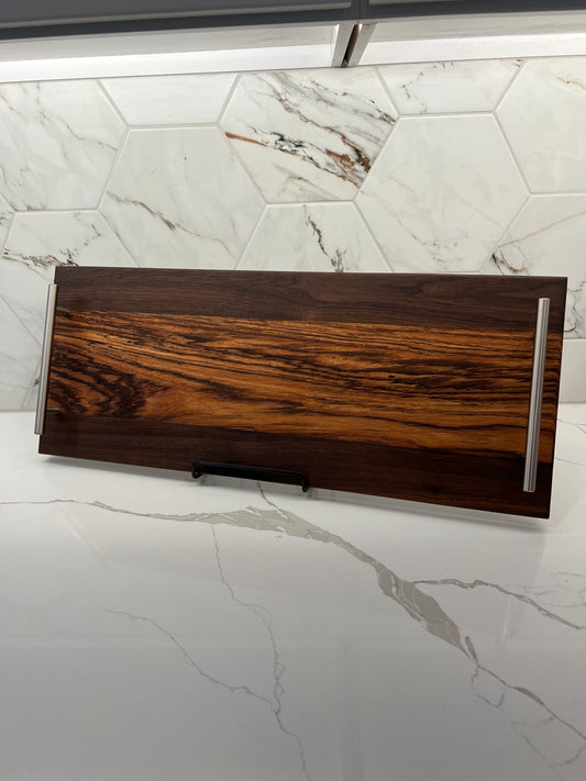 Walnut + Zebrawood Serving Tray