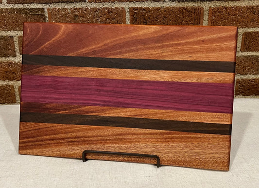 Sapele + Walnut + Purpleheart Cutting Board