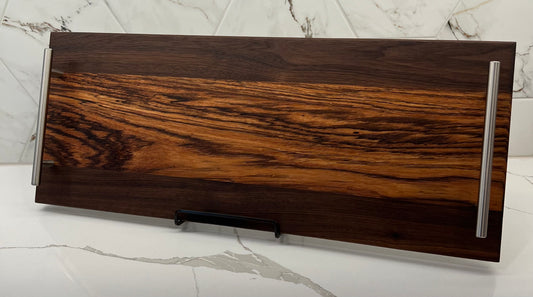 Zebrawood + Walnut Serving Tray