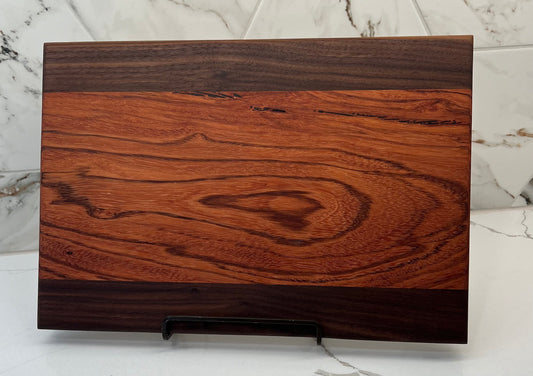 Walnut + Red Zebrawood Cutting Board