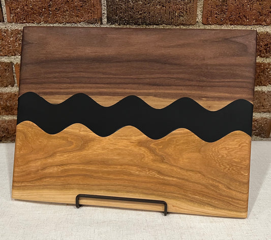 Walnut + Cherry + Resin Serving Tray