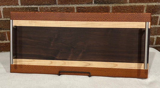 Leopardwood + Walnut + Maple Serving Tray