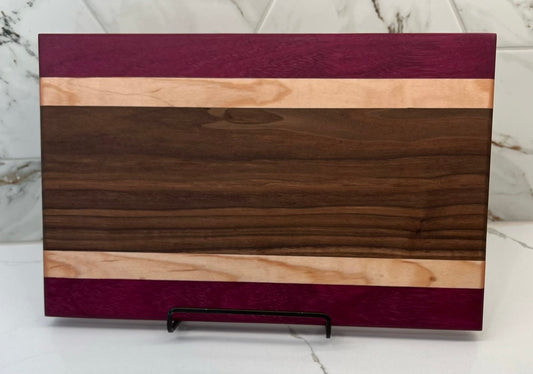 Purpleheart + Walnut + Maple Cutting Board