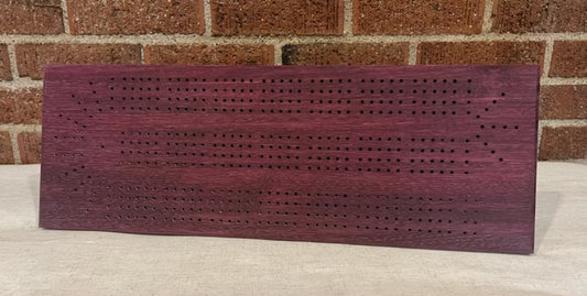 Purpleheart Cribbage Board