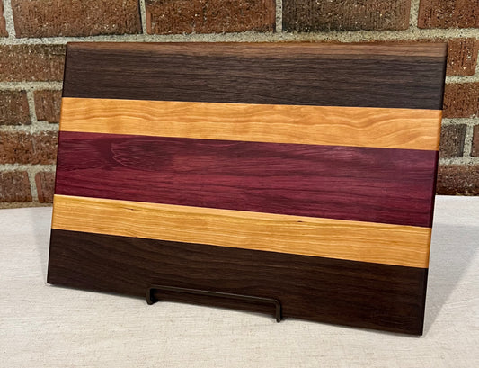 Walnut + Cherry + Purpleheart Cutting Board