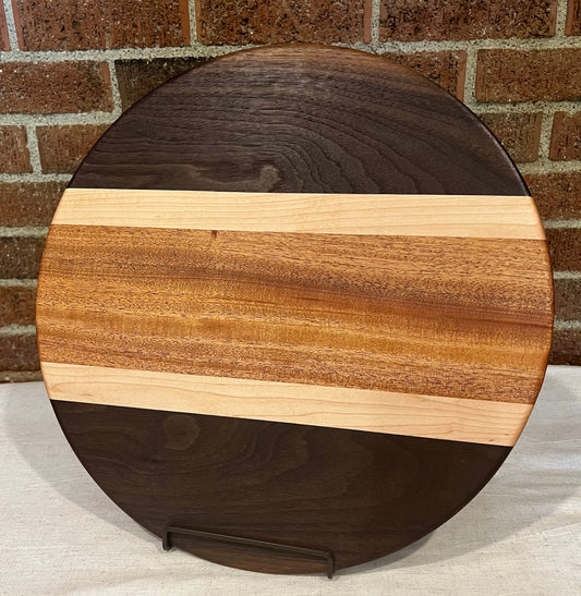 Walnut + Maple + African Mahogany Round Board