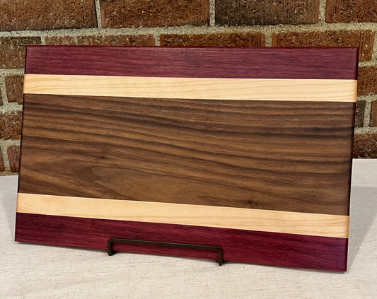Walnut + Maple + Purpleheart Cutting Board