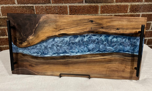 Walnut + Resin Serving Tray