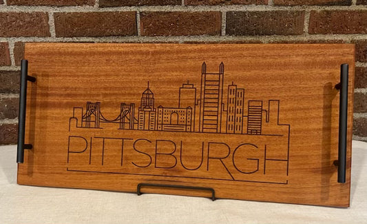 African Mahogany + PGH Skyline Serving Tray