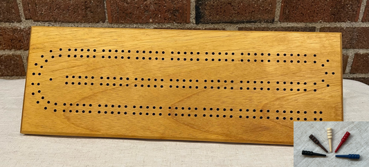 African Teak 2 Person Cribbage Board