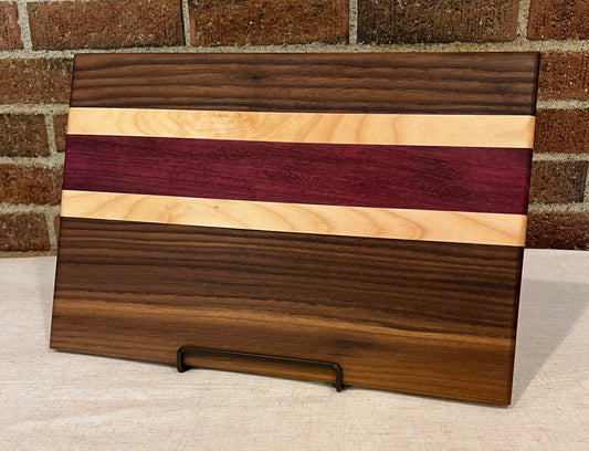 Walnut + Maple + Purpleheart Cutting Board