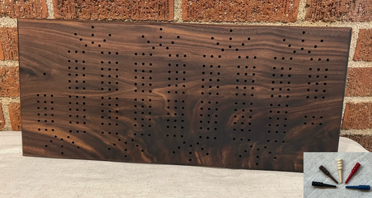 Walnut 3 Person Cribbage Board