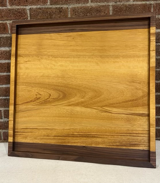 African Teak + Walnut Ottoman Tray