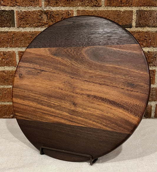 Walnut + Monkeypod Round Board