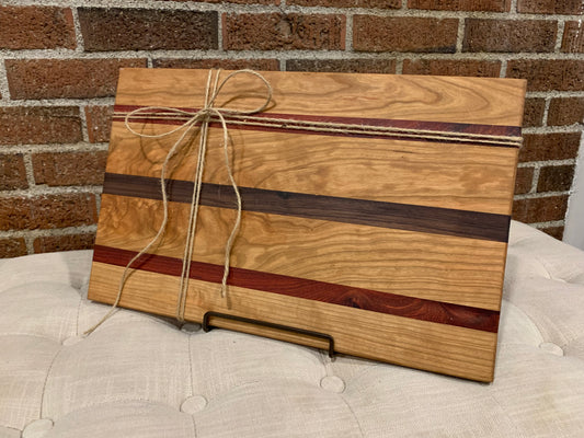 Cherry + Redheart + Walnut Cutting Board