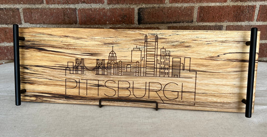 Spalted Hackberry + PGH Skyline Serving Tray