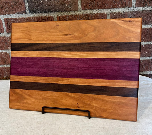 Cherry + Walnut + Purpleheart Cutting Board